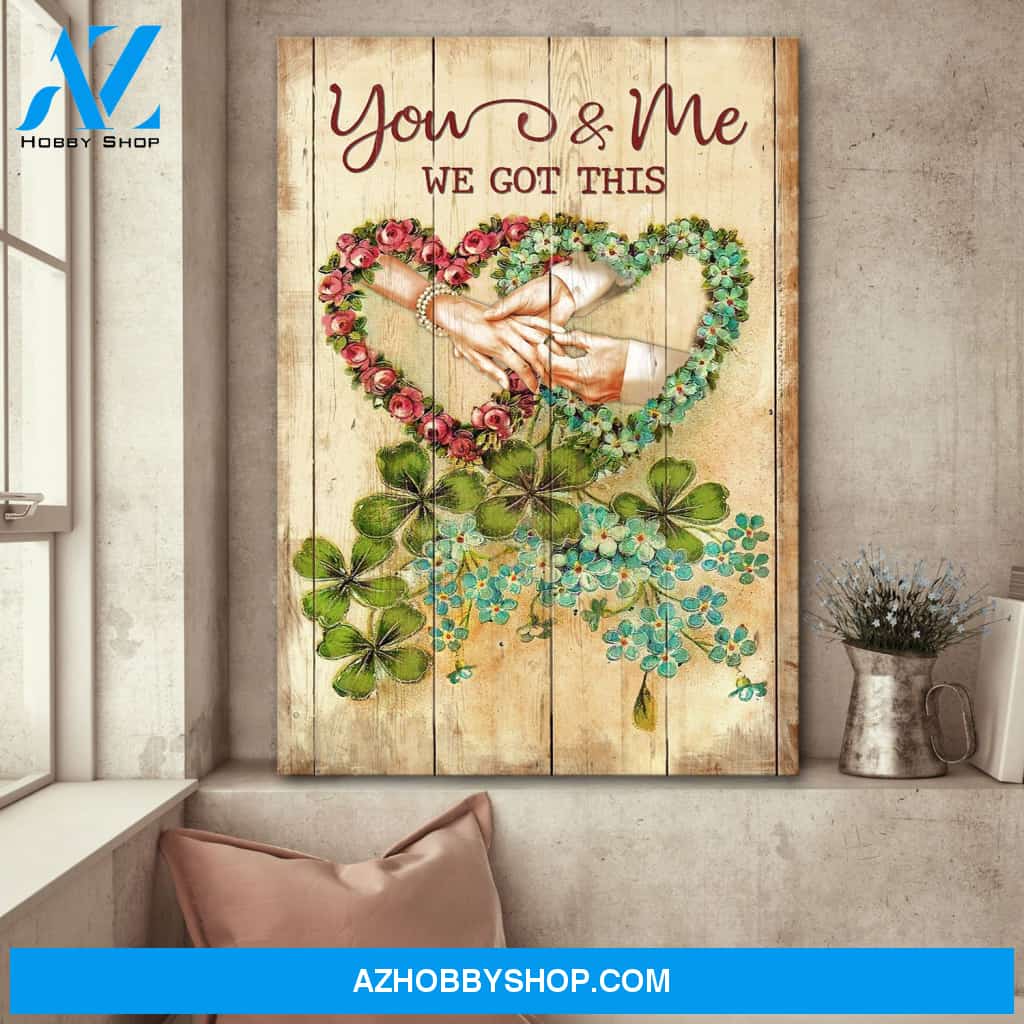 A man giving a women a ring - You and me we got this - Couple Portrait Canvas Prints - Wall Art