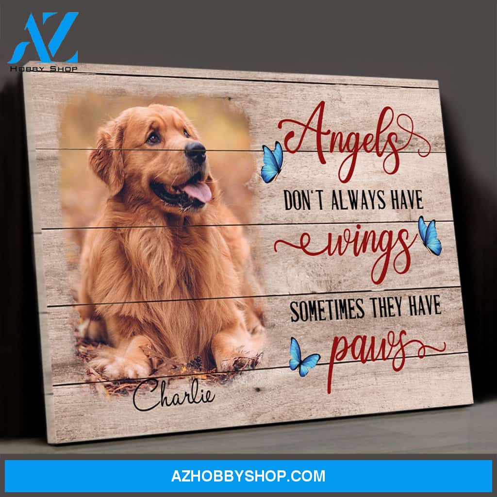 Angels have paws - Personalized Custom Photo Canvas