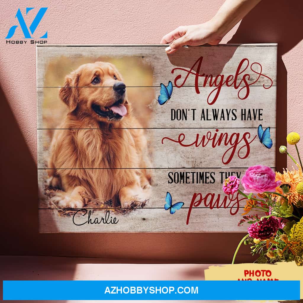 Angels have paws - Personalized Custom Photo Canvas