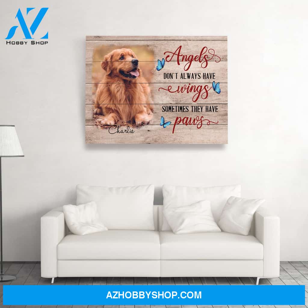 Angels have paws - Personalized Custom Photo Canvas