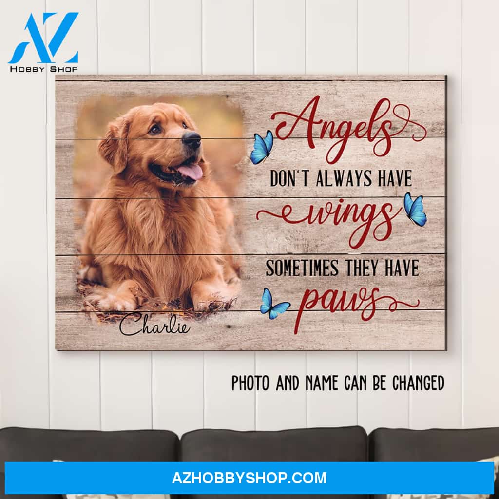 Angels have paws - Personalized Custom Photo Canvas