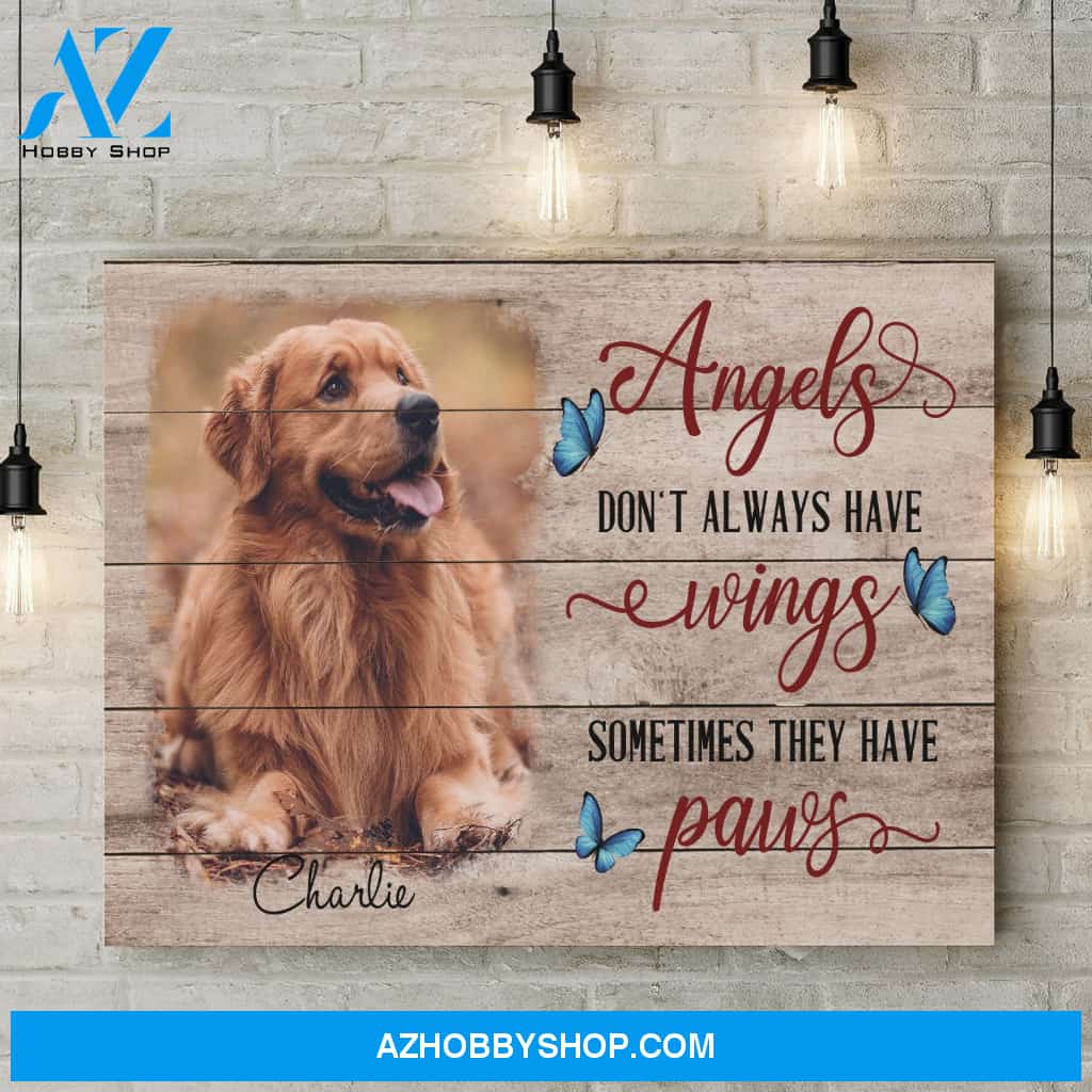 Angels have paws - Personalized Custom Photo Canvas