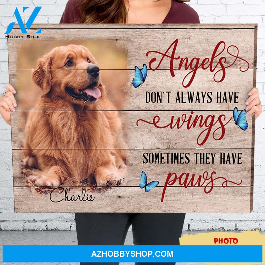 Angels have paws - Personalized Custom Photo Canvas