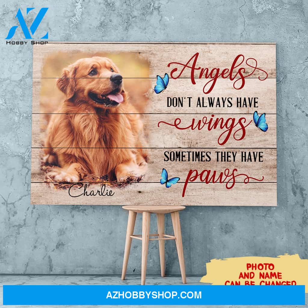 Angels have paws - Personalized Custom Photo Canvas