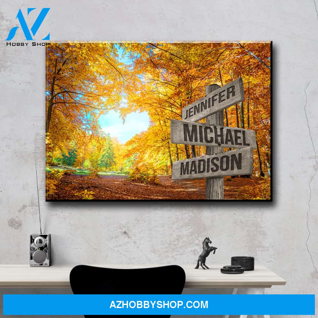 Autumn Heart Color Multi-Names Premium Canvas
