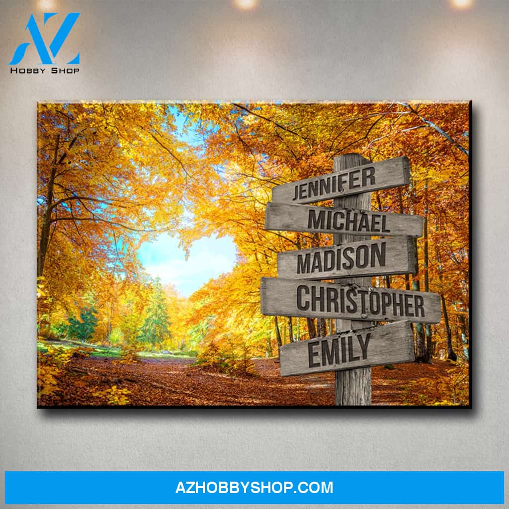 Autumn Heart Color Multi-Names Premium Canvas