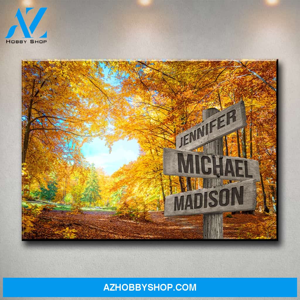 Autumn Heart Color Multi-Names Premium Canvas