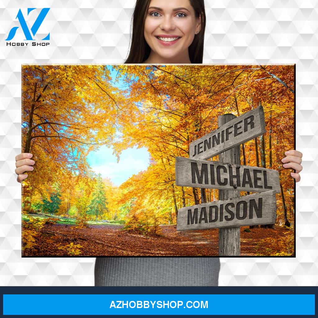 Autumn Heart Color Multi-Names Premium Canvas