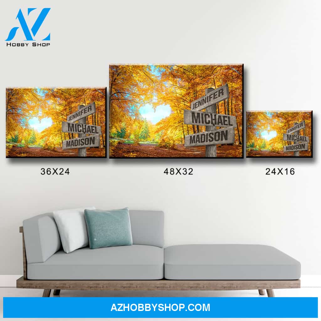 Autumn Heart Color Multi-Names Premium Canvas