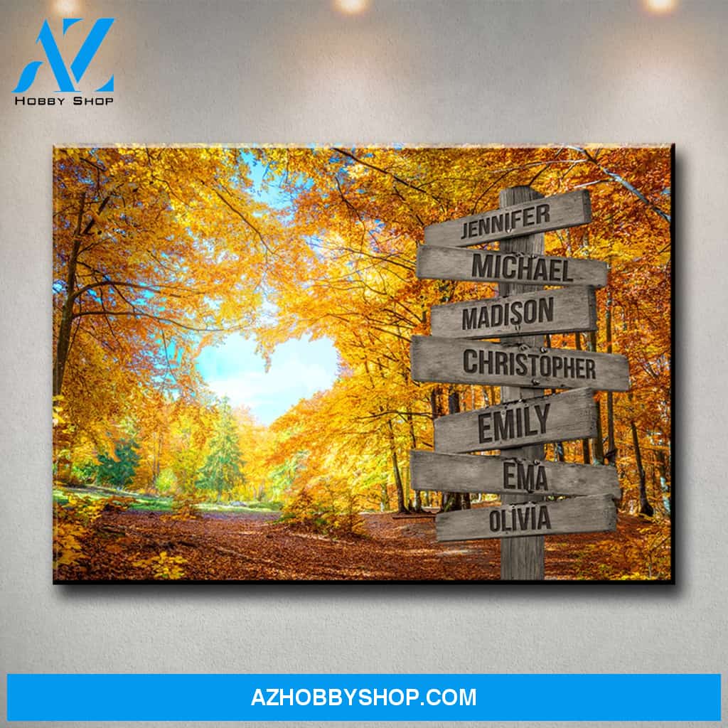 Autumn Heart Color Multi-Names Premium Canvas