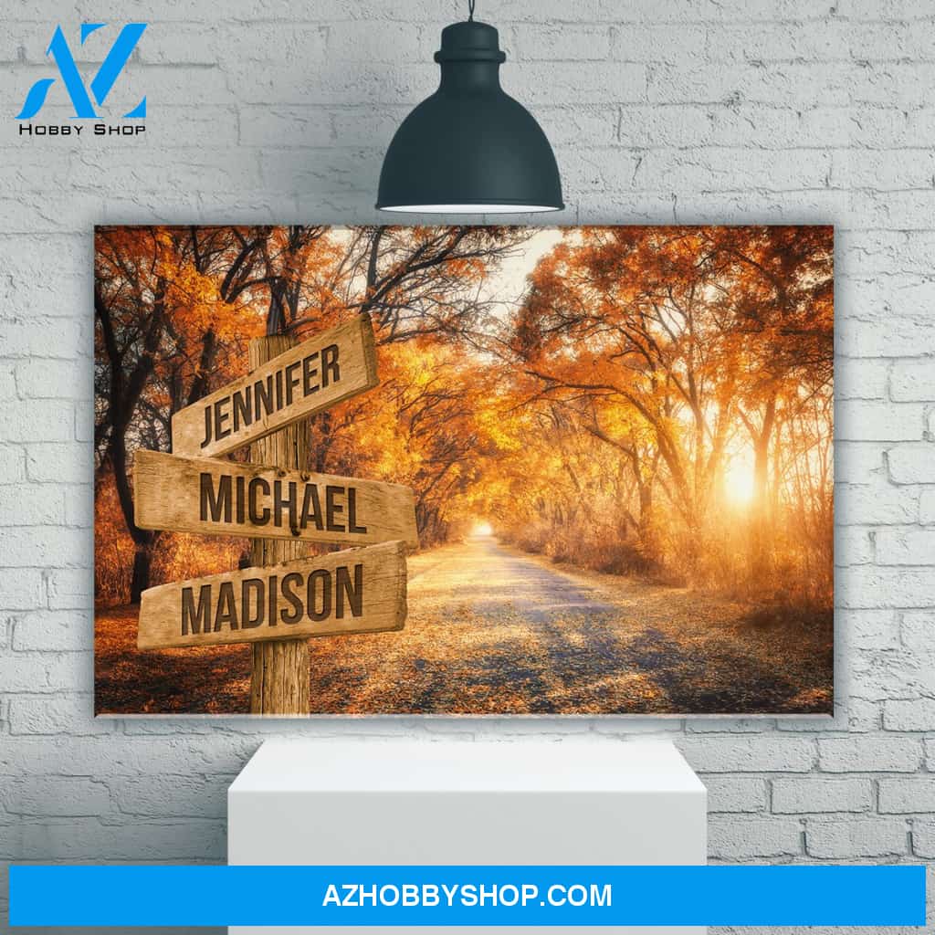 Autumn Road Color Multi-Names Premium Canvas 2