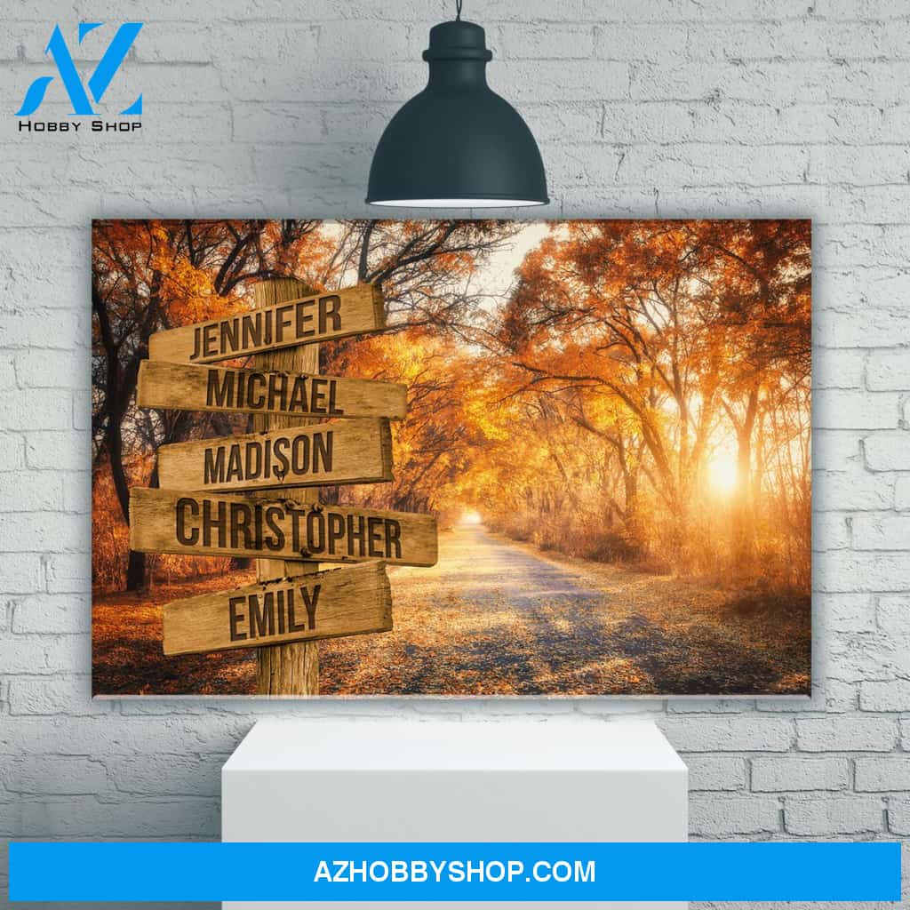 Autumn Road Color Multi-Names Premium Canvas 2