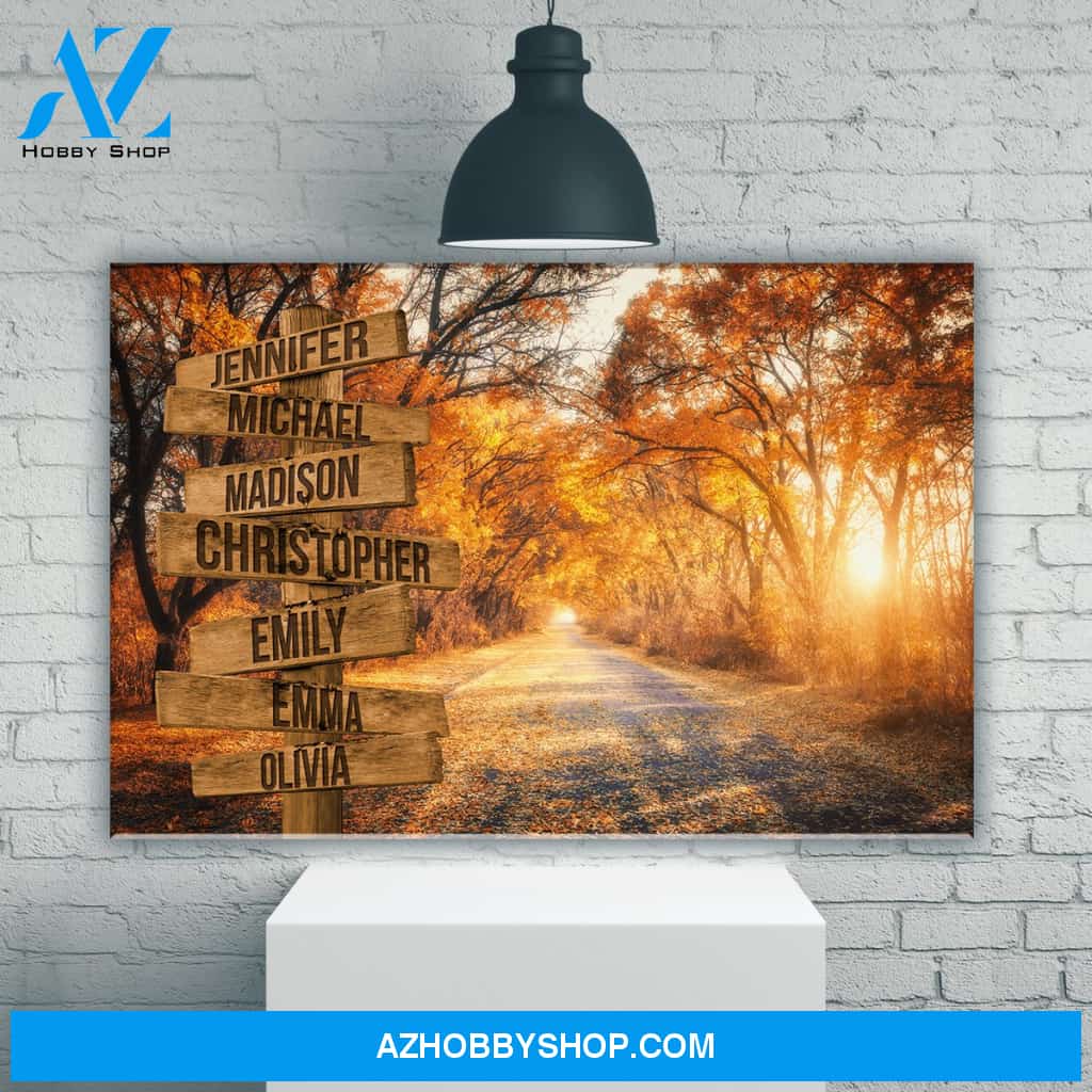 Autumn Road Color Multi-Names Premium Canvas 2