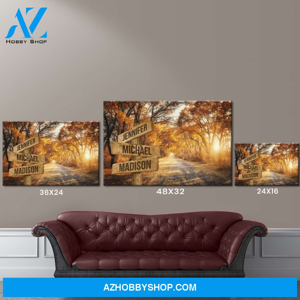 Autumn Road Color Multi-Names Premium Canvas 2