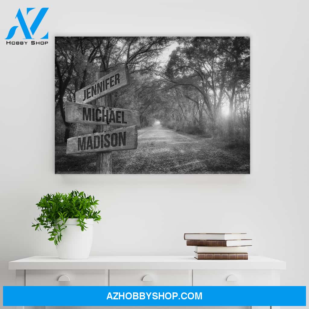 Autumn Road Multi-Names Premium Canvas 2