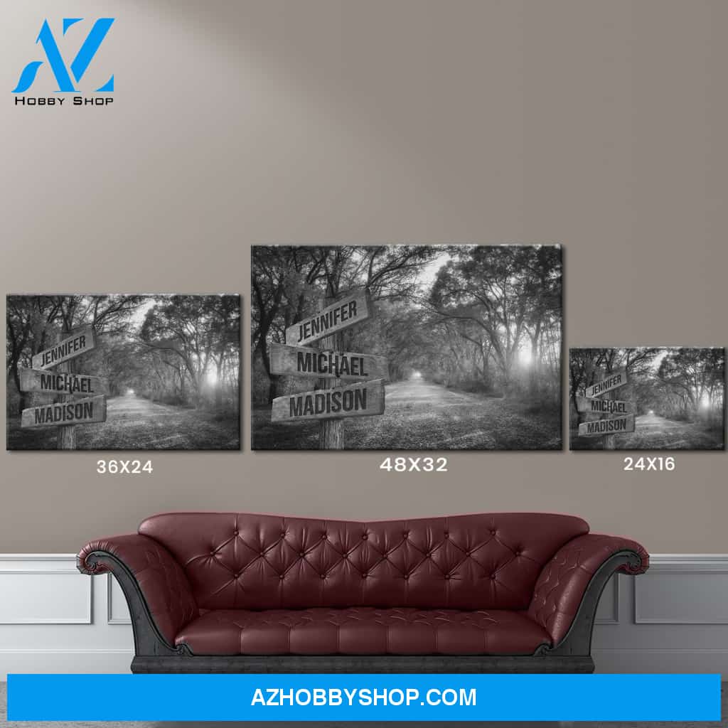 Autumn Road Multi-Names Premium Canvas 2