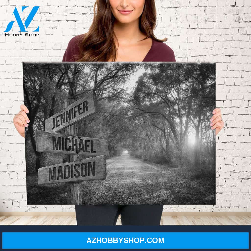 Autumn Road Multi-Names Premium Canvas 2