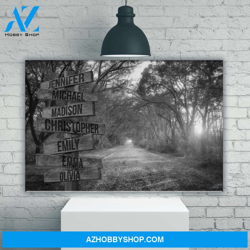 Autumn Road Multi-Names Premium Canvas 2