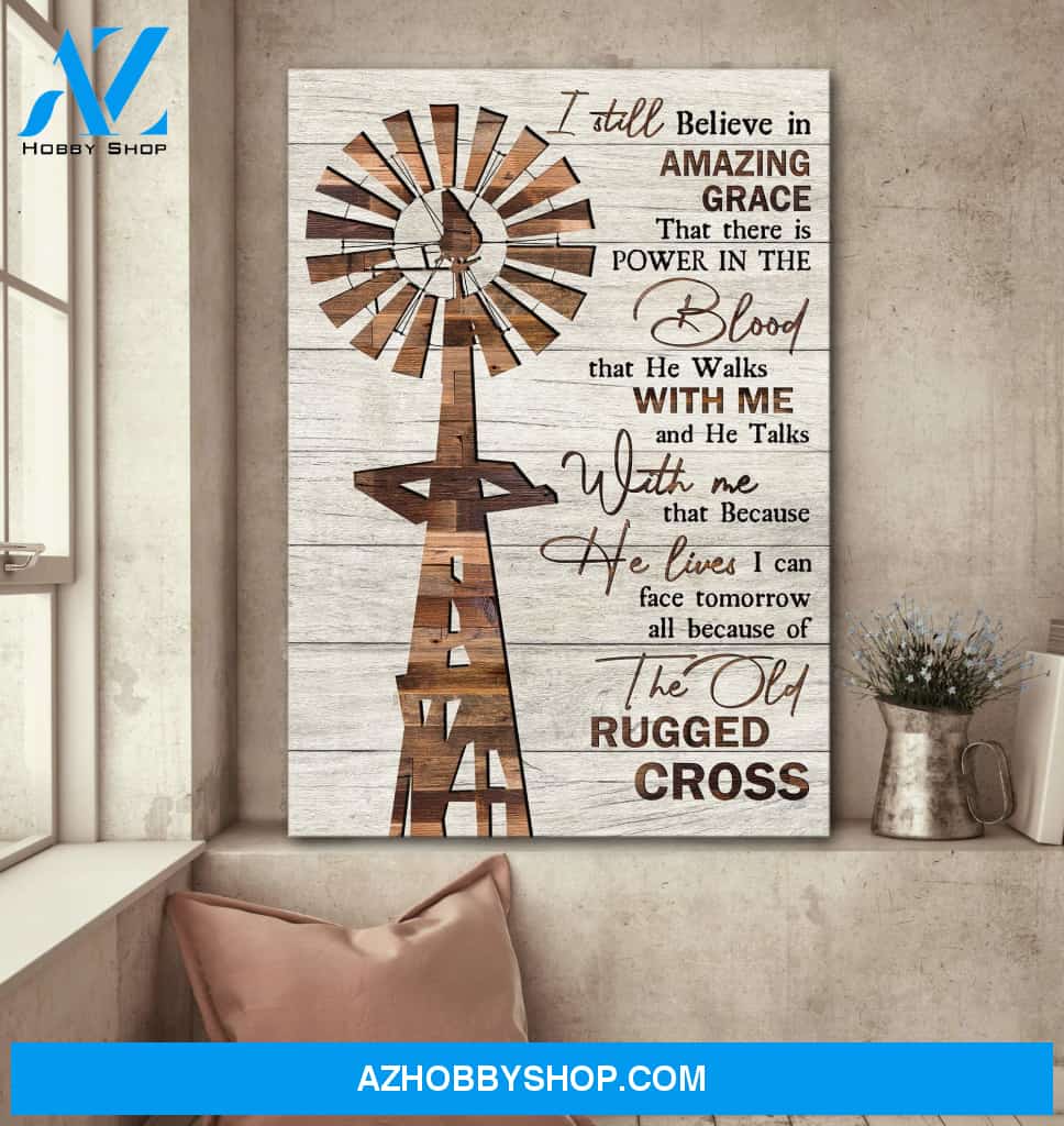 Awesome windmill - Because of the old rugged cross Jesus Portrait Canvas Prints - Wall Art