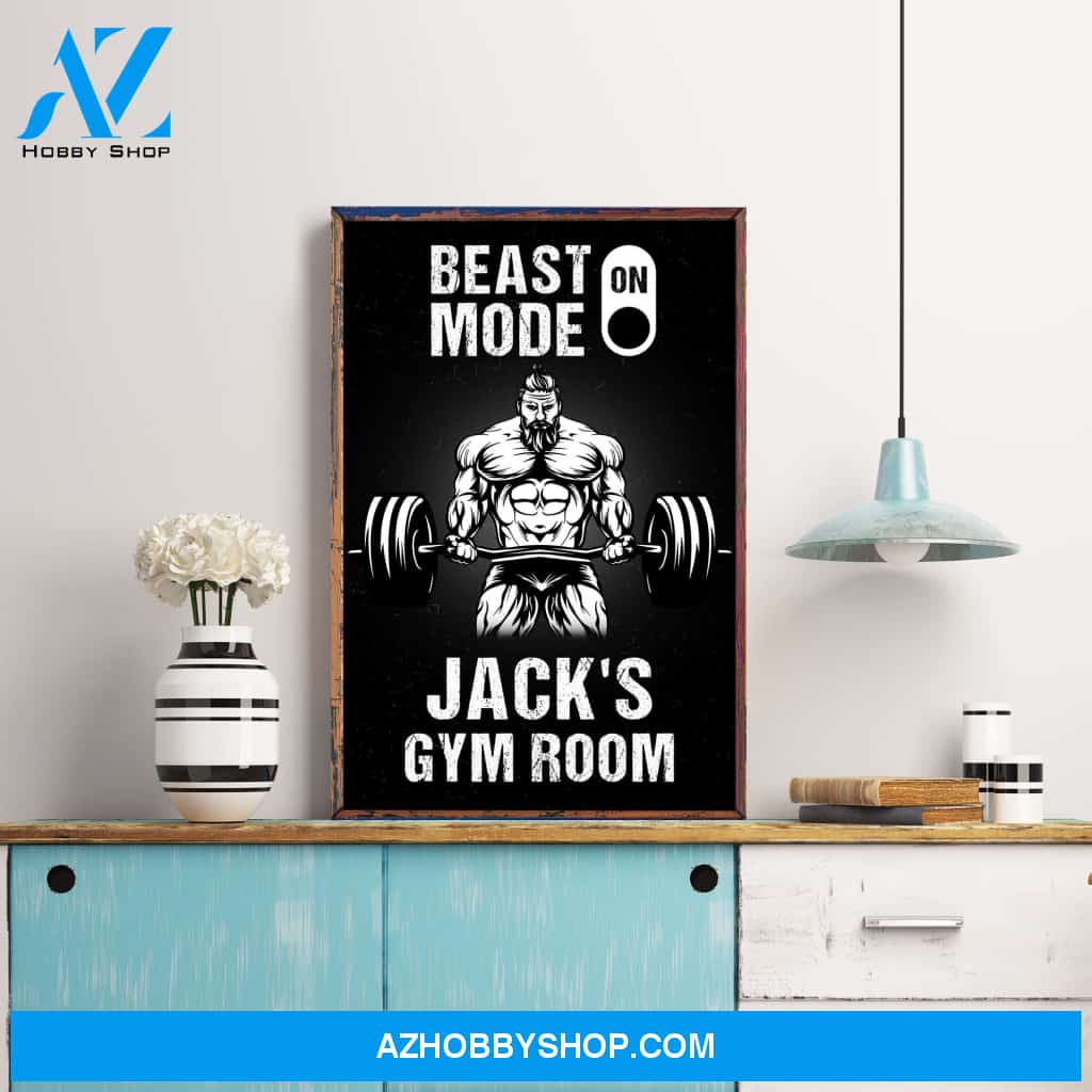 Beast Mode Gym Room - Personalized Poster/Canvas - Birthday Gift For Gymer - Old Man Lifting