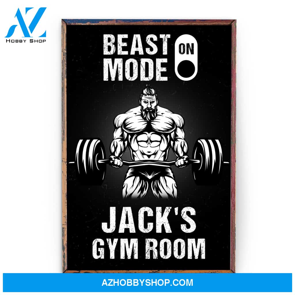 Beast Mode Gym Room - Personalized Poster/Canvas - Birthday Gift For Gymer - Old Man Lifting