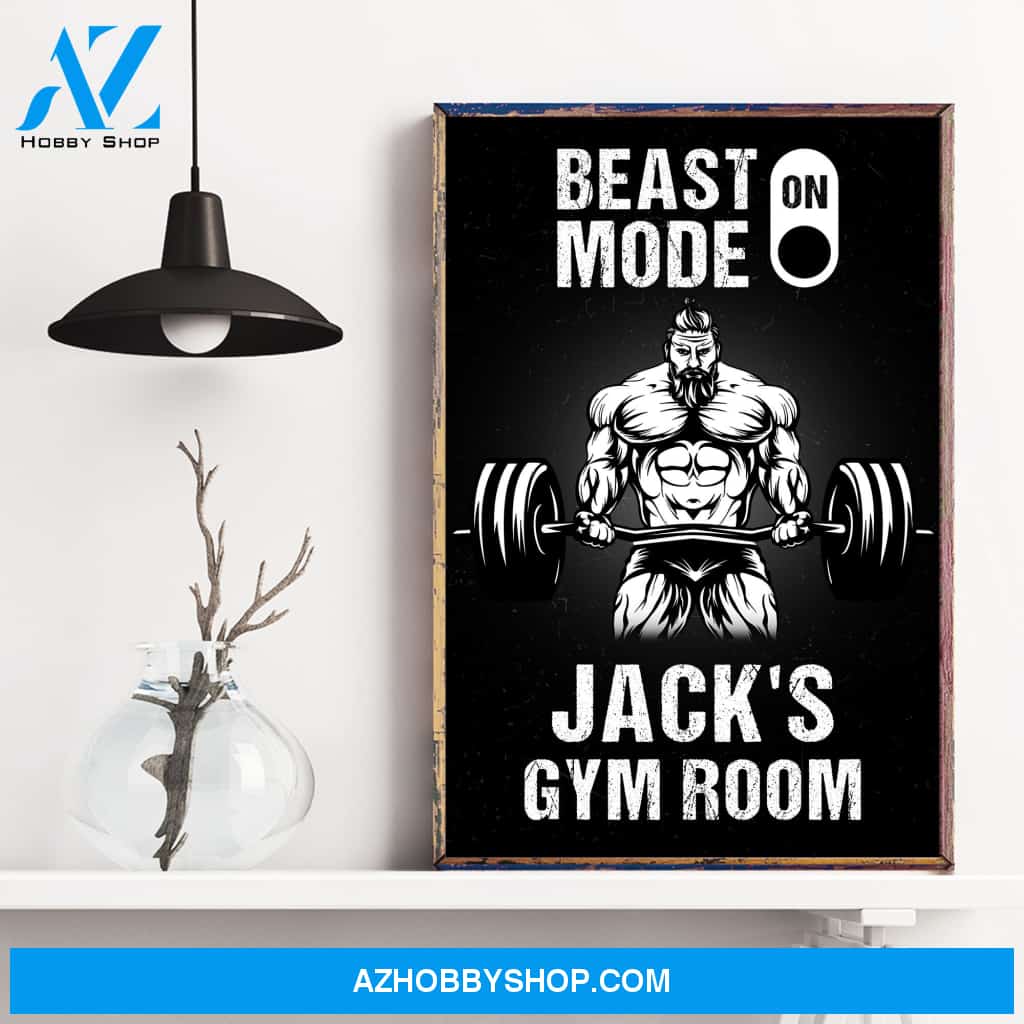 Beast Mode Gym Room - Personalized Poster/Canvas - Birthday Gift For Gymer - Old Man Lifting