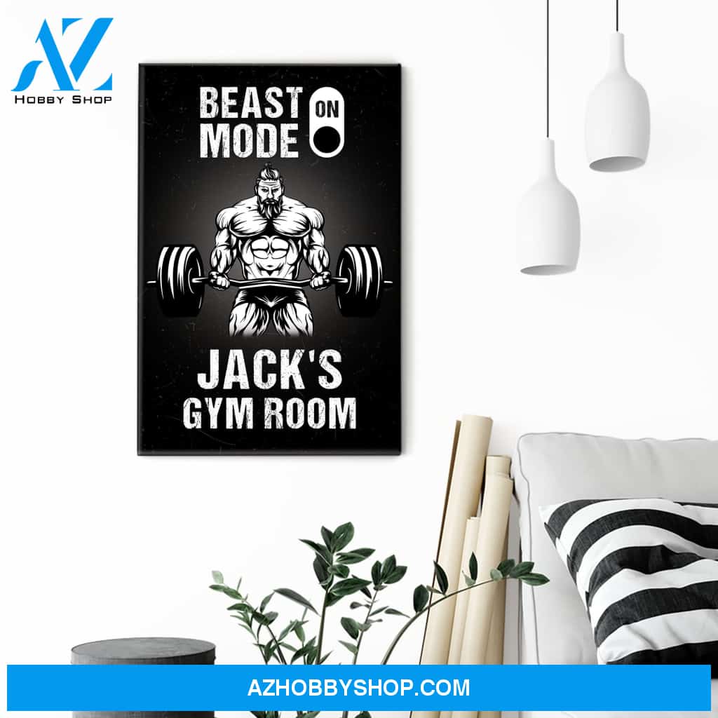 Beast Mode Gym Room - Personalized Poster/Canvas - Birthday Gift For Gymer - Old Man Lifting