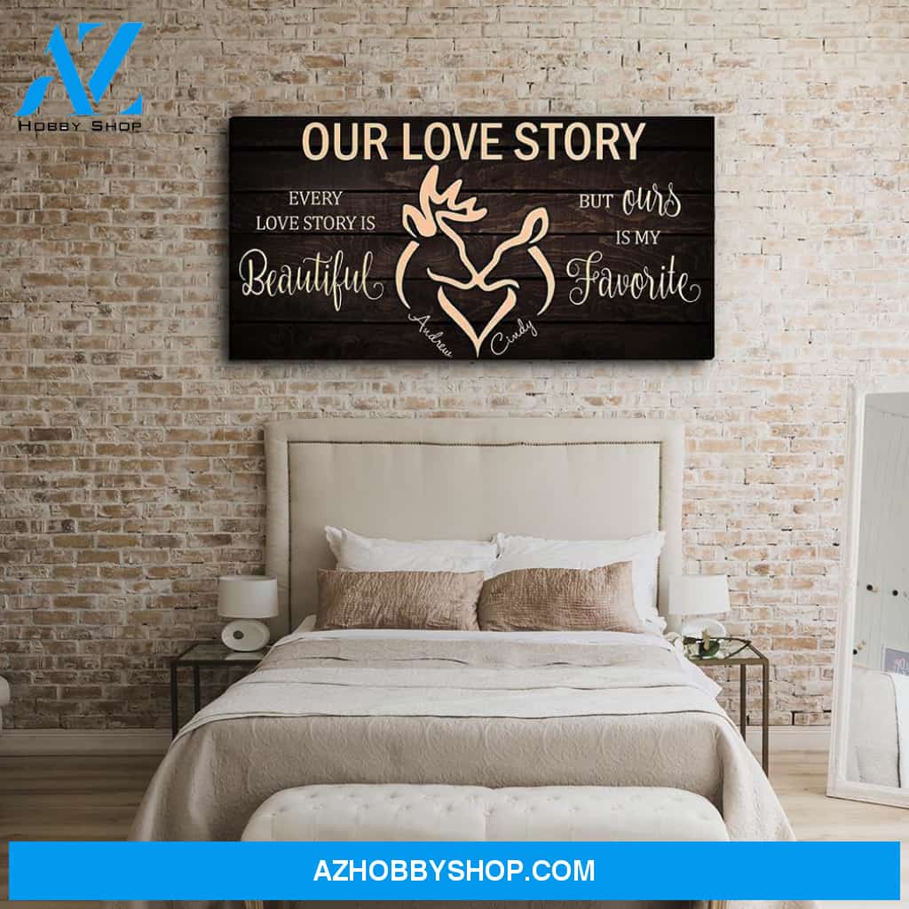 Beautiful Love Story - Personalized Custom Name Canvas