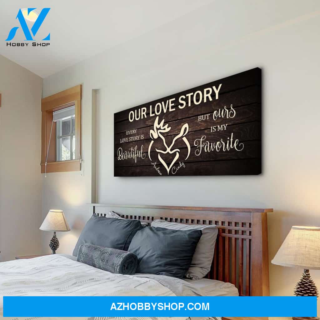 Beautiful Love Story - Personalized Custom Name Canvas