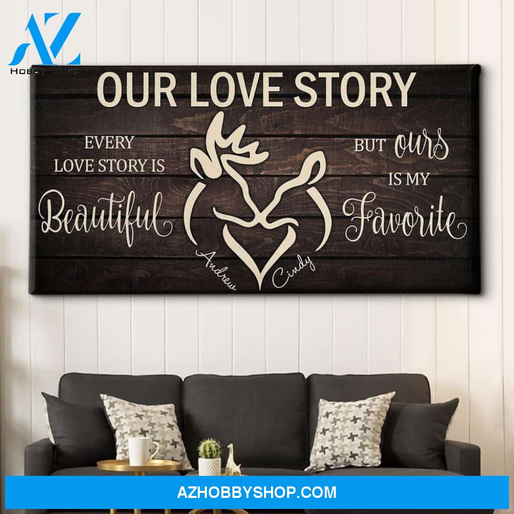 Beautiful Love Story - Personalized Custom Name Canvas