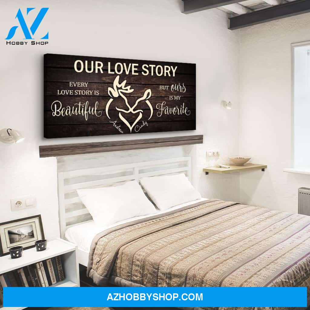 Beautiful Love Story - Personalized Custom Name Canvas