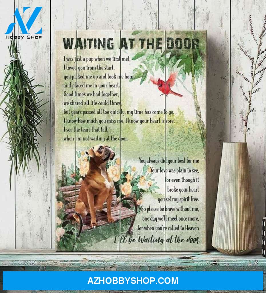 Boxer - Waiting at the door for you Boxer Portrait Canvas Prints - Wall Art