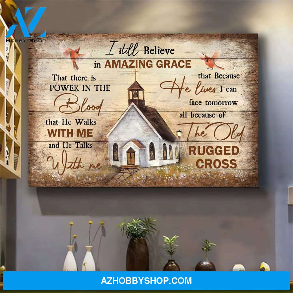 Cardinal and the church - Because he lives I can face tomorrow - Jesus Landscape Canvas Prints - Wall Art