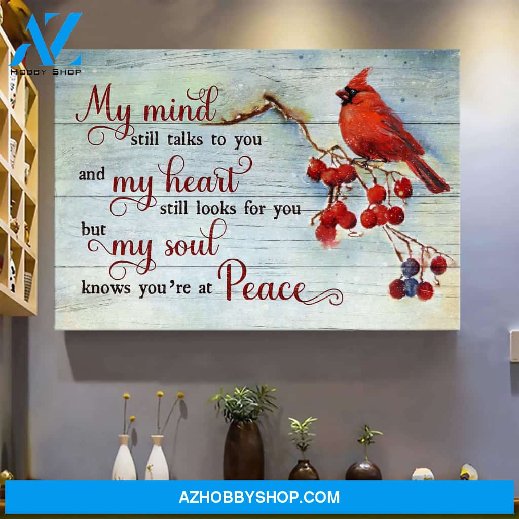 Cardinal in winter - My mind still talks to you - Heaven Landscape Canvas Prints - Wall Art