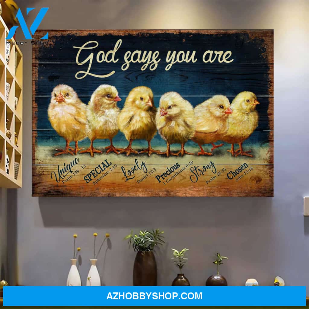 Chicks - God says you are - Jesus Landscape Canvas Prints - Wall Art