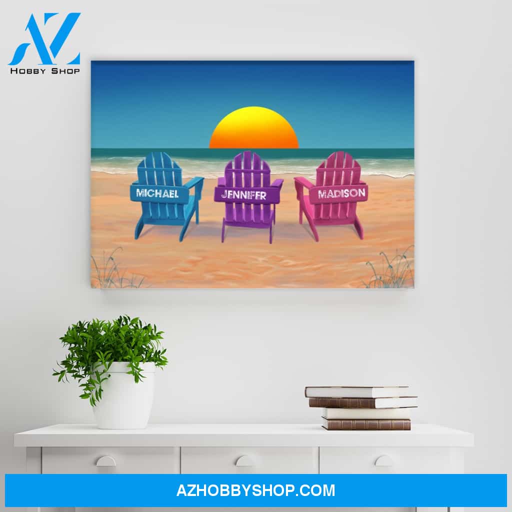 Colored Beach Chairs Multi-Names Premium Canvas