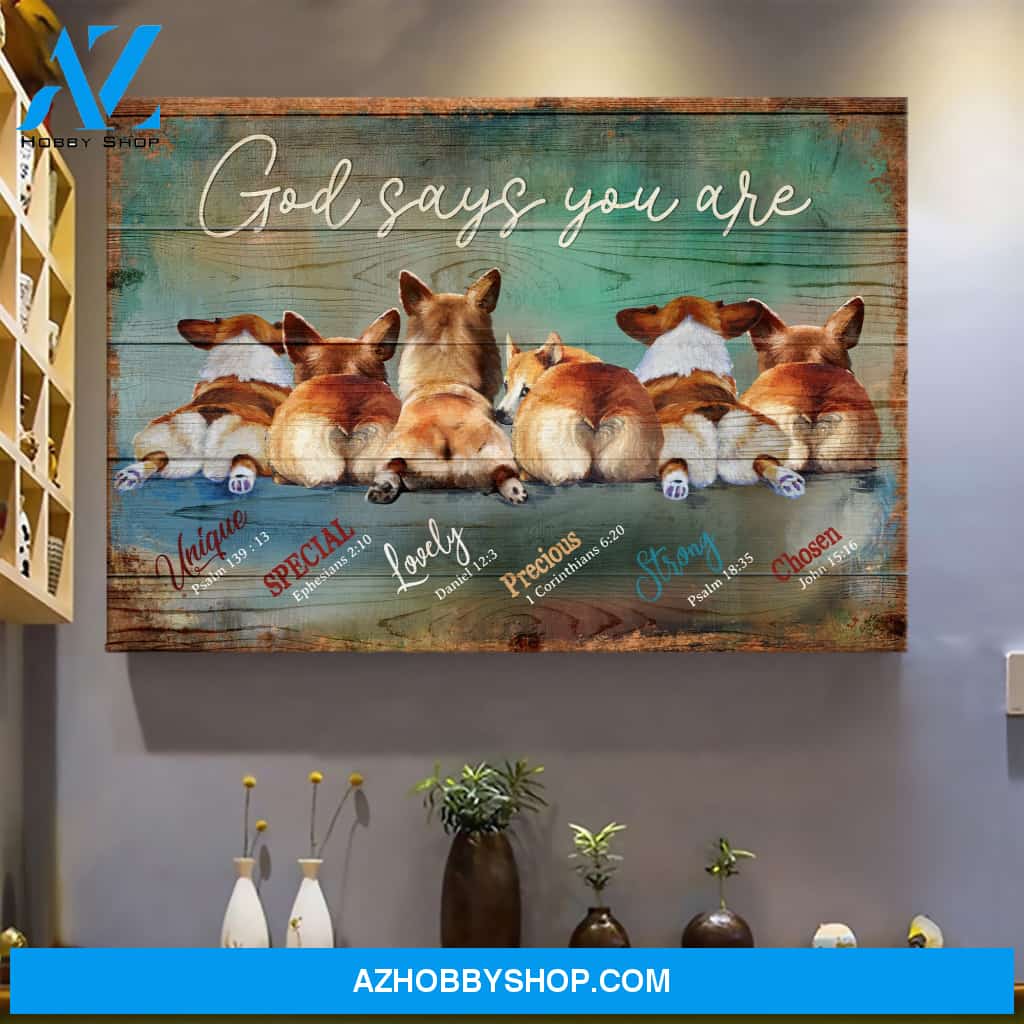 Corgi - God says you are Corgi Landscape Canvas Prints - Wall Art