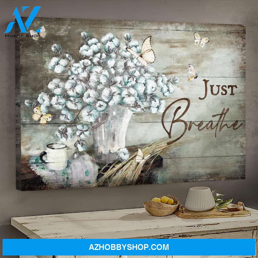 Cotton flower - Just breathe Jesus Landscape Canvas Prints - Wall Art