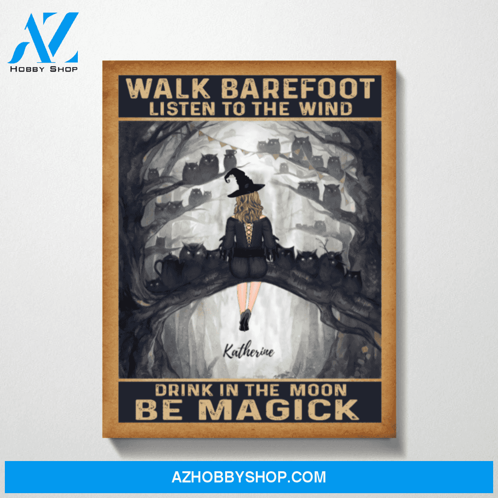 Custom Be Magic Witch Personalized Premium Canvas Gift for Halloween Girl