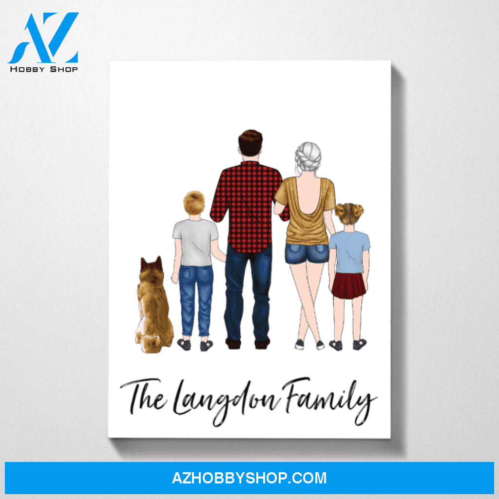 Custom Family and Dog Personalized Premium Canvas Gifts for Family Lovers