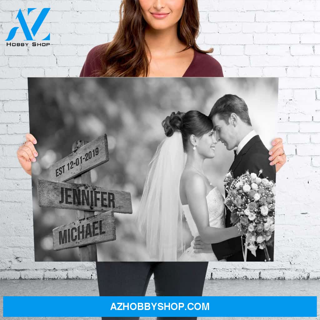 Custom Image Wooden Sign Premium Canvas