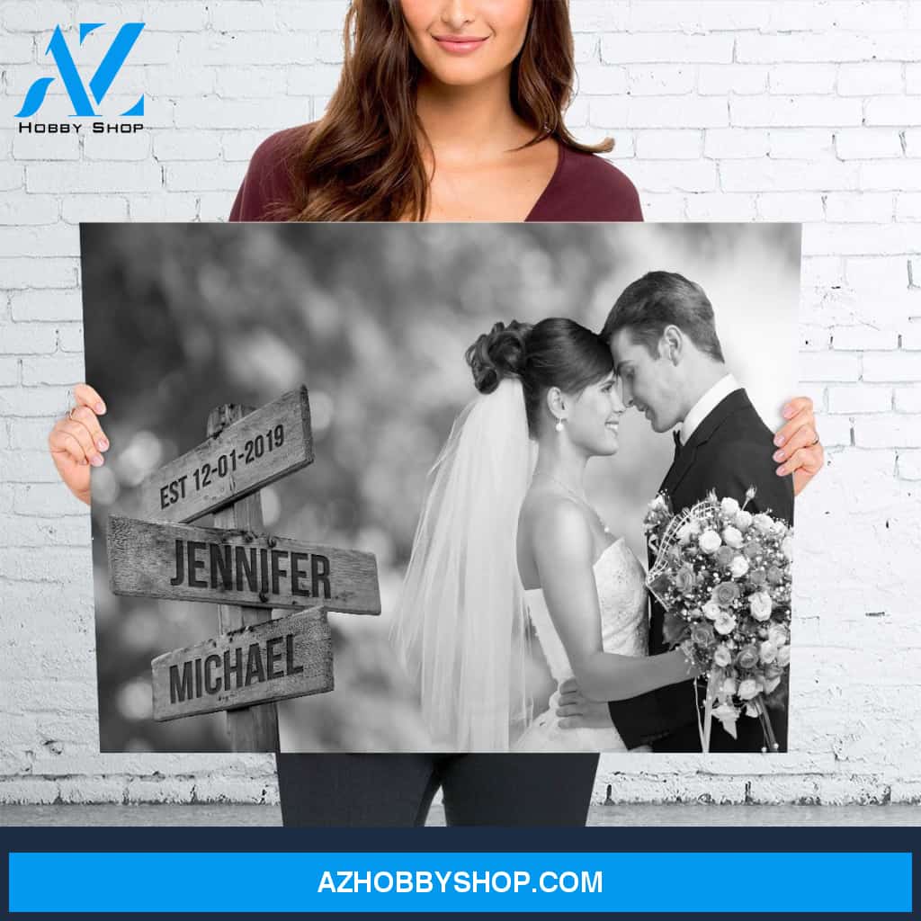 Custom Image Wooden Sign Premium Canvas