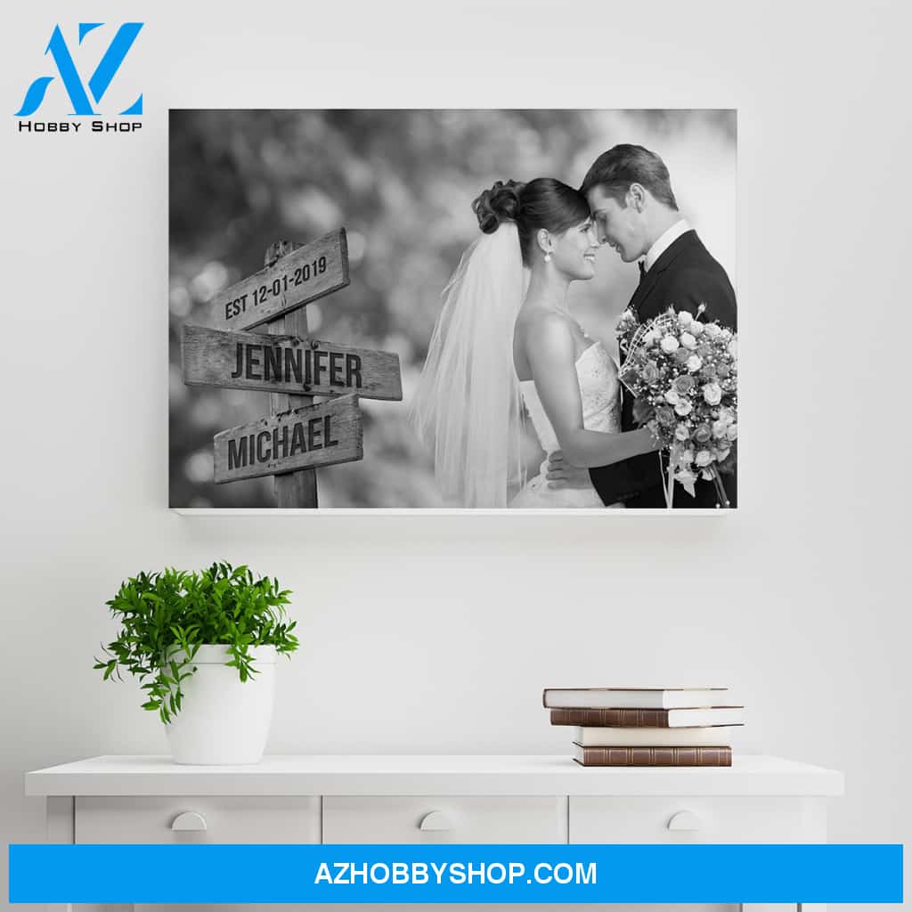 Custom Image Wooden Sign Premium Canvas