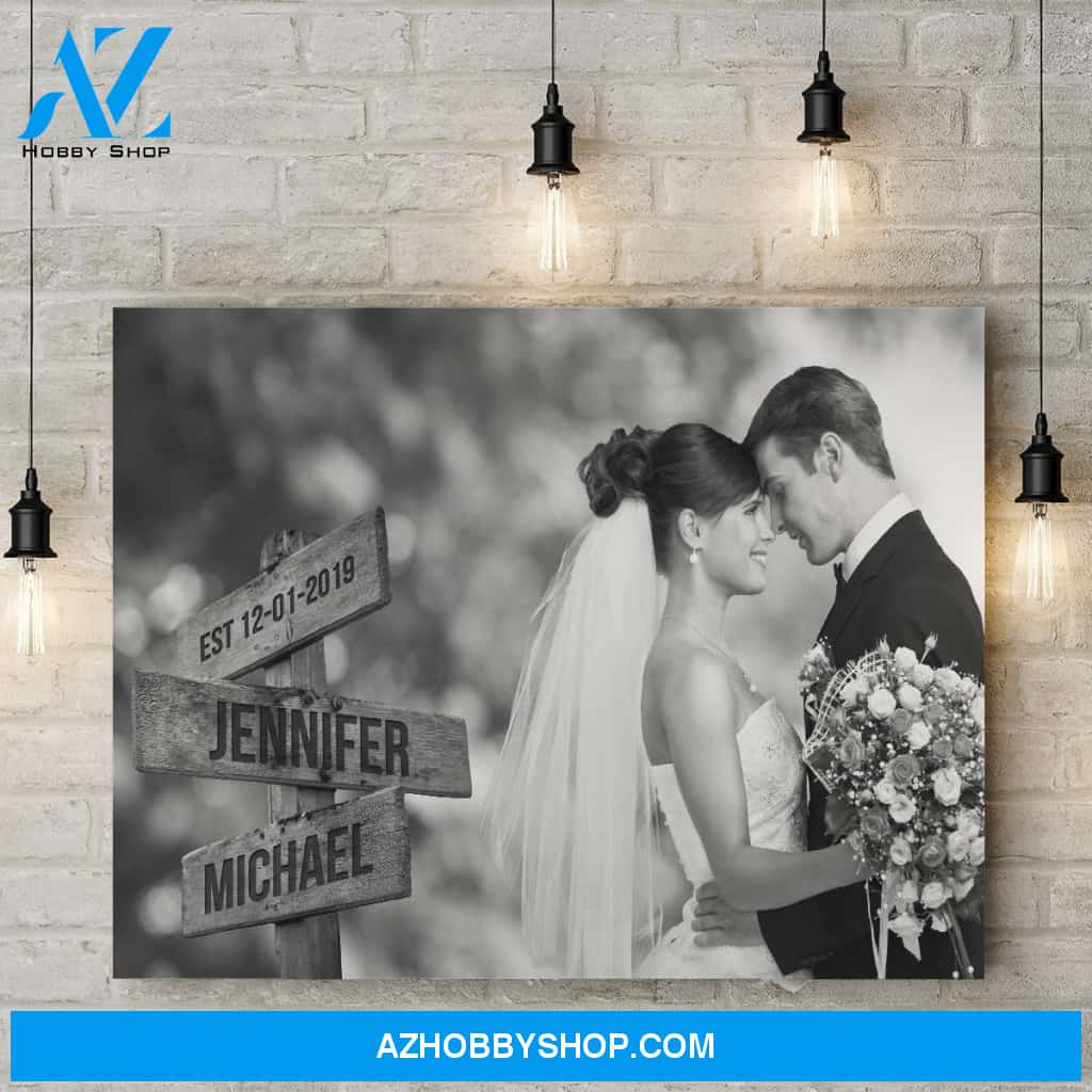 Custom Image Wooden Sign Premium Canvas