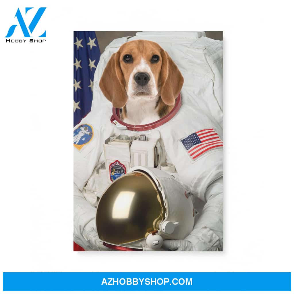 Custom Pet Portrait, The Astronaut Canvas Prints