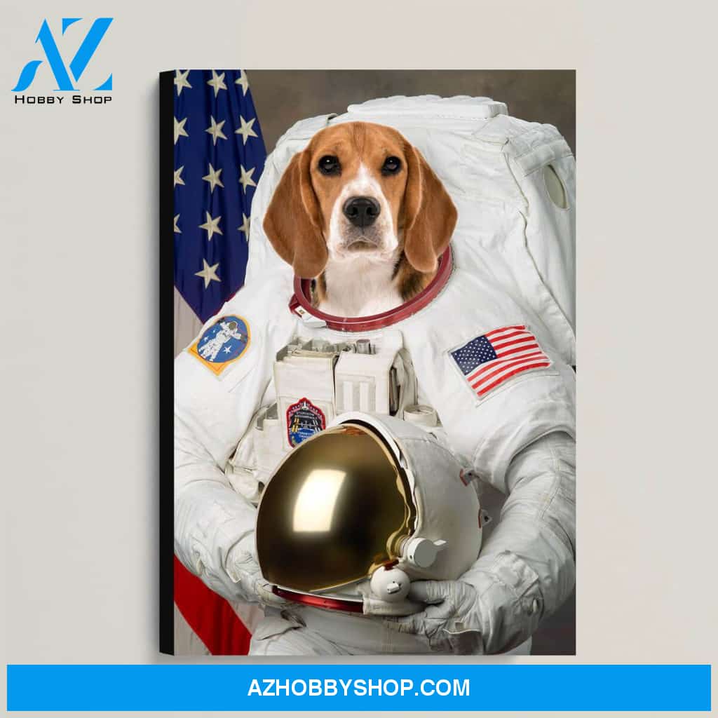 Custom Pet Portrait, The Astronaut Canvas Prints