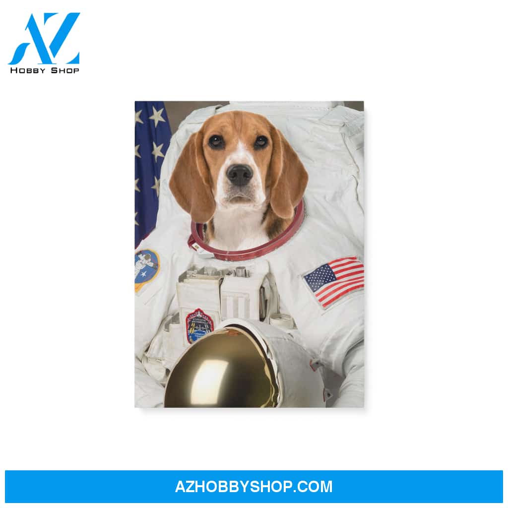 Custom Pet Portrait, The Astronaut Canvas Prints