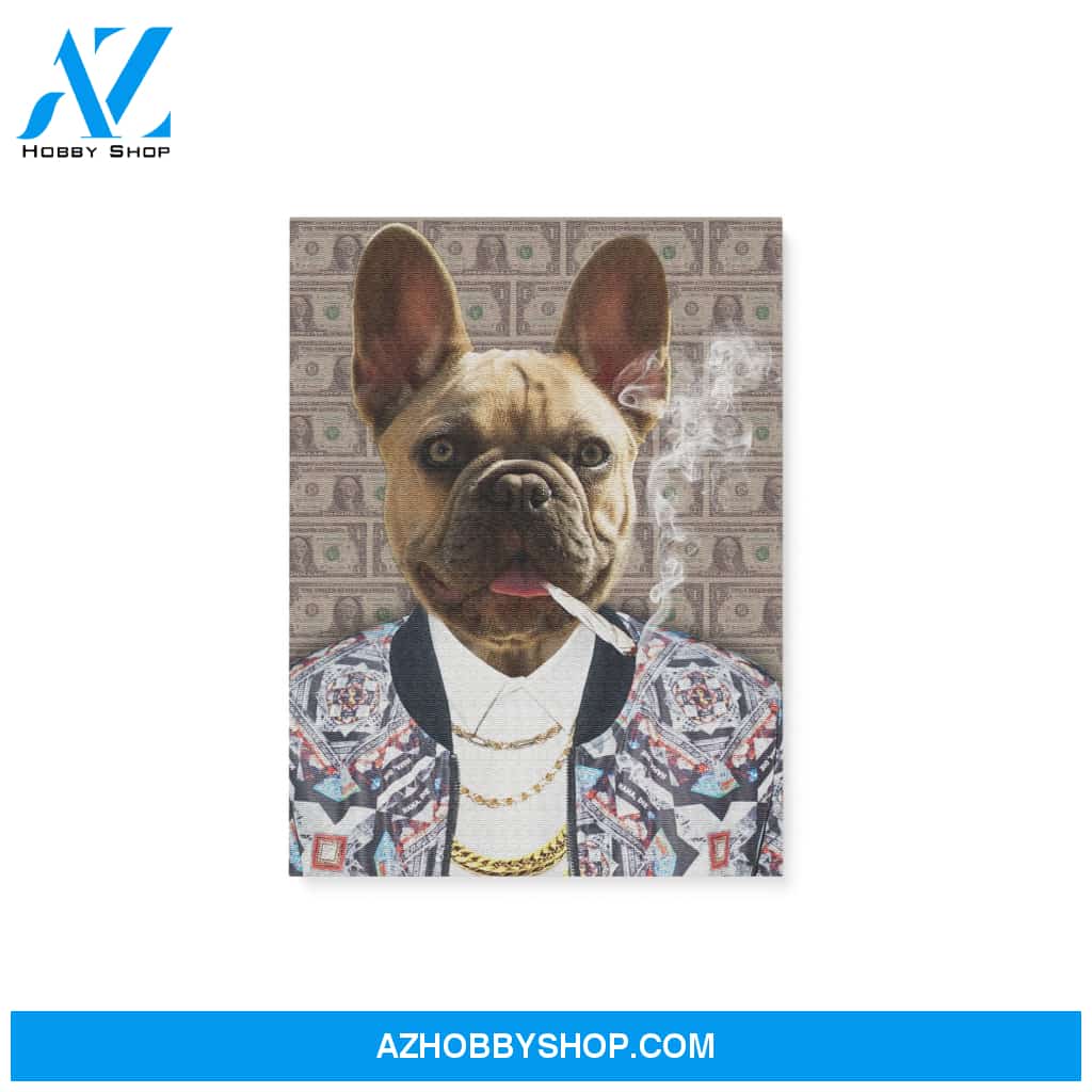 Custom Pet Portrait, The Gangster Canvas Prints