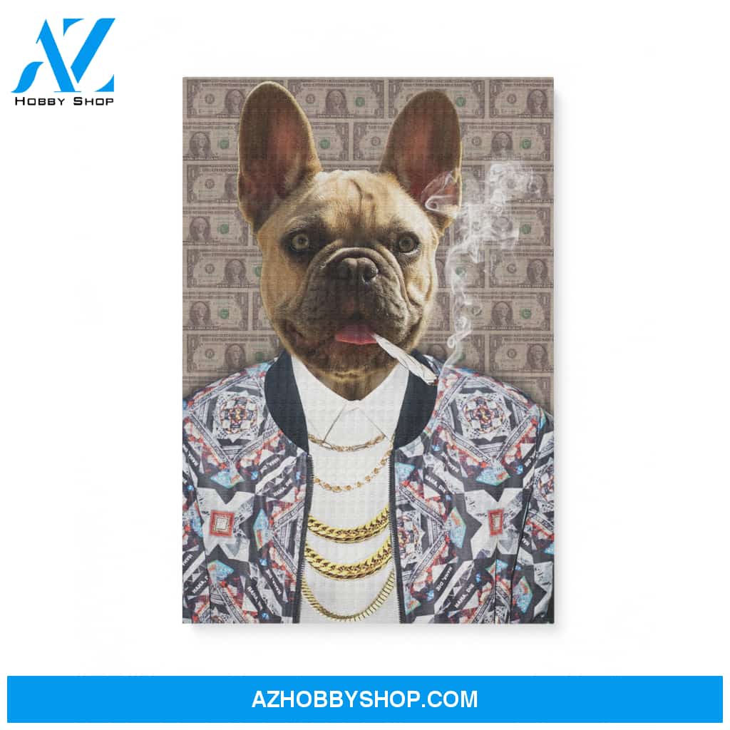 Custom Pet Portrait, The Gangster Canvas Prints