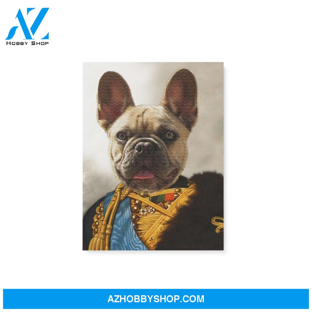 Custom Pet Portrait, The Military Canvas Prints